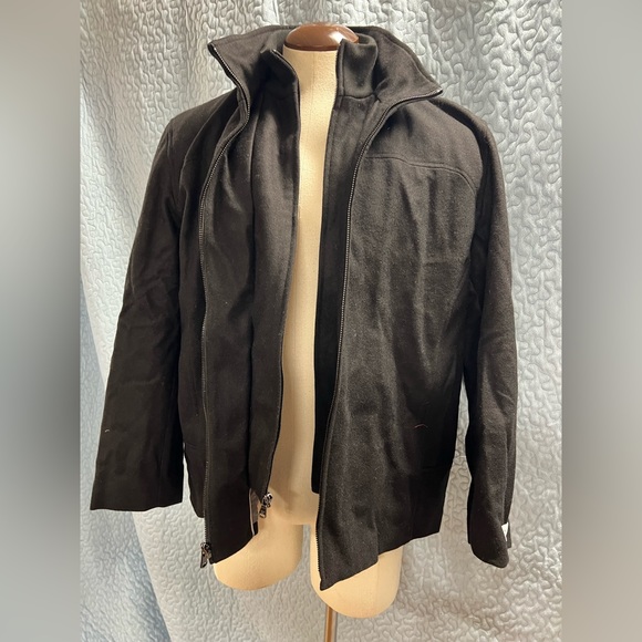 Calvin Klein Other - Calvin Klein Black double zipper Wool blend jacket